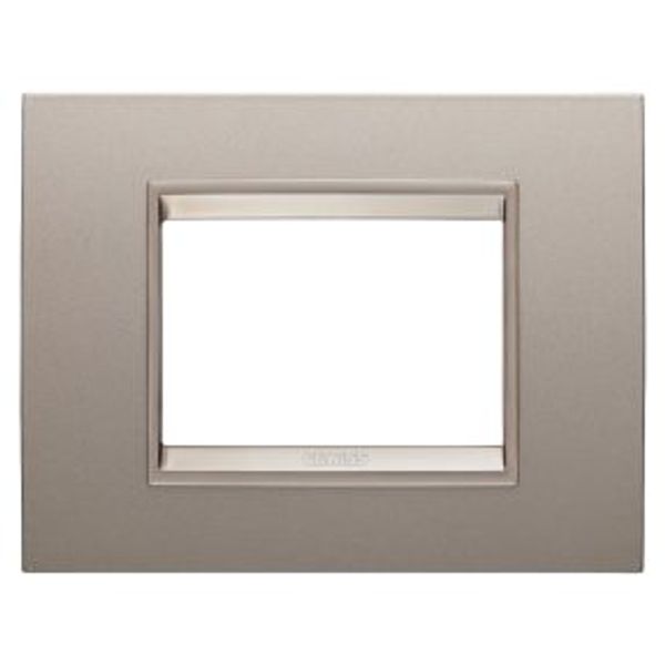 LUX PLATE - IN METAL - 3 MODULES - PEARLY BRONZE - INNER FRAME MATT LIGHT BRONZE - CHORUSMART image 1