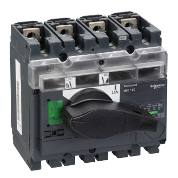 switch disconnector, Compact INV160, visible break, 160 A, standard version with black rotary handle, 4 poles image 2