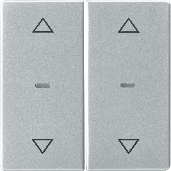 Cover pb module 2g lenses arrow symbols, KNX - Q.1/Q.3/Q.7, alu velvet image 1