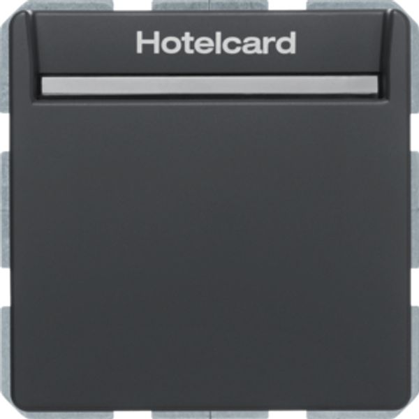 Relay switch centre plate for hotel card, Q.1/Q.3, ant. velvety, lacq. image 1