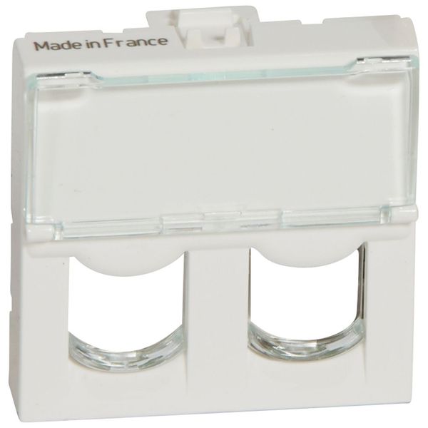 Faceplate Mosaic - for double Systimax connector - 2 modules - white image 2