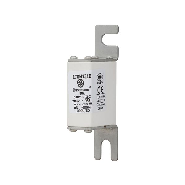 Fuse-link, high speed, 20 A, AC 690 V, DIN 000, 21 x 40 x 100 mm, gR, DIN, IEC image 21