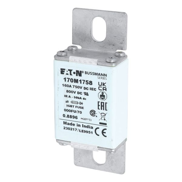 Fuse-link, high speed, 160 A, DC 750 V, size 000, 24 x 36 x 96 mm, aR, IEC, UL image 9