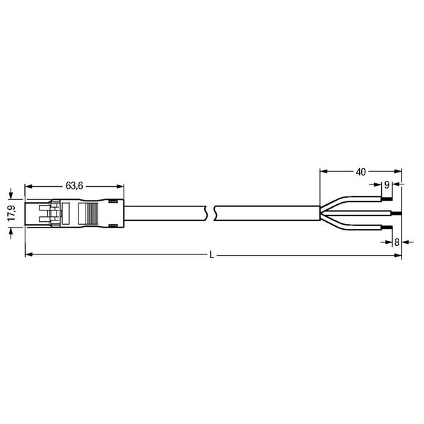 pre-assembled connecting cable Eca Plug/open-ended white image 5