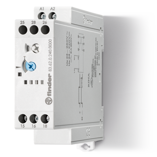 Modular Timer Off-delay +control signal(BE)/22,5mm.2CO 8A/24...240VUC (83.62.0.240.0000) image 1