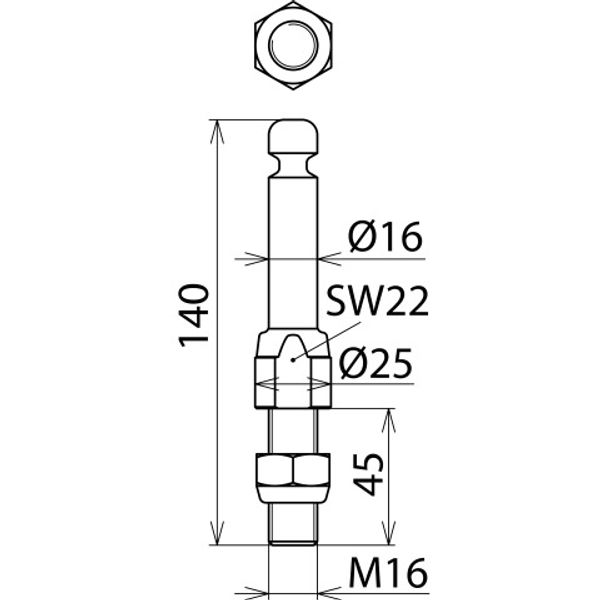 Fixed earthing point with ring groove M16 image 2