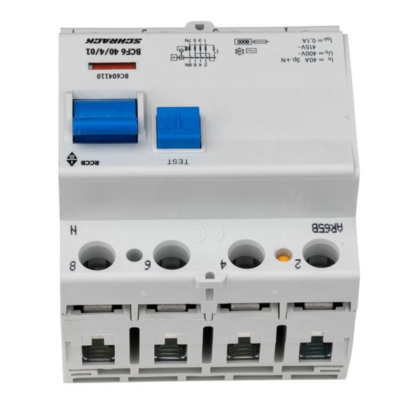 Residual current circuit breaker 40A, 4-p,100mA,type AC,6kA image 4