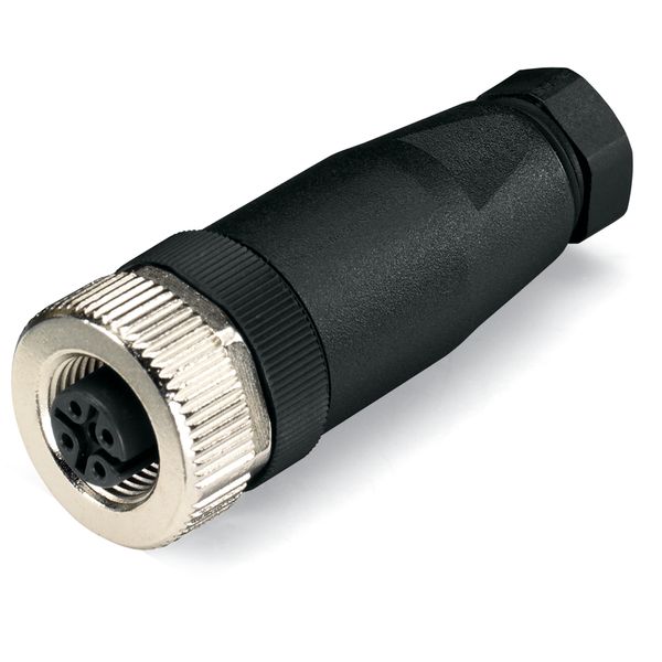 Fitted pluggable connector 4-pole M12 socket, straight image 3