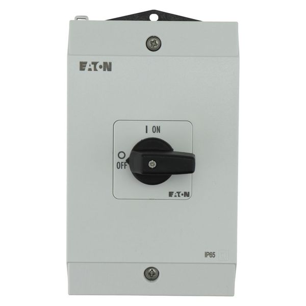 On-Off switch, P1, 40 A, surface mounting, 3 pole, 1 N/O, 1 N/C, with black thumb grip and front plate image 11