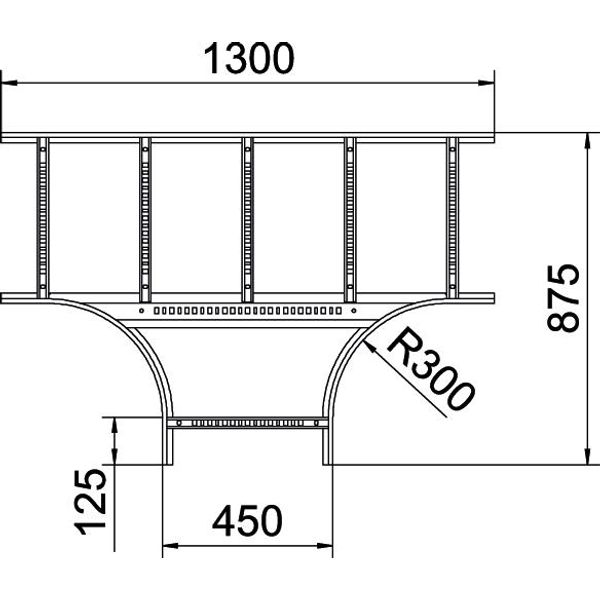 LT 1145 R3 FT T piece for cable ladder 110x450 image 2