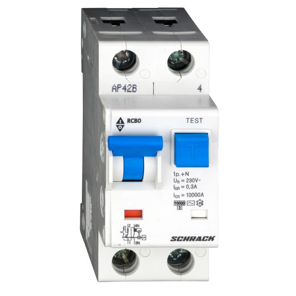 Combined MCB/RCD (RCBO) C10/1+N/300mA/Type AC image 1