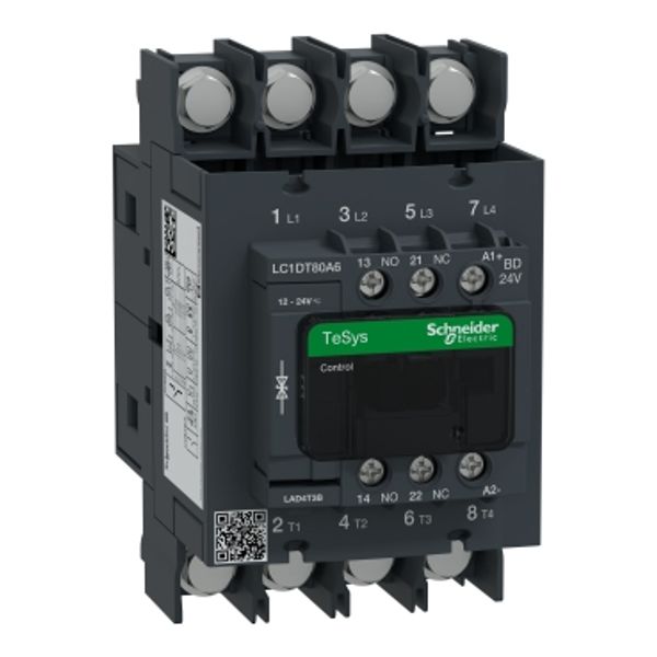 TeSys Deca contactor - 4P(4 NO) - AC-1 - = 440 V 80 A - 24 V DC standard coil image 3