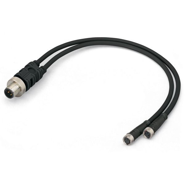 Sensor/Actuator cable 2xM8 socket straight M12A plug straight image 1