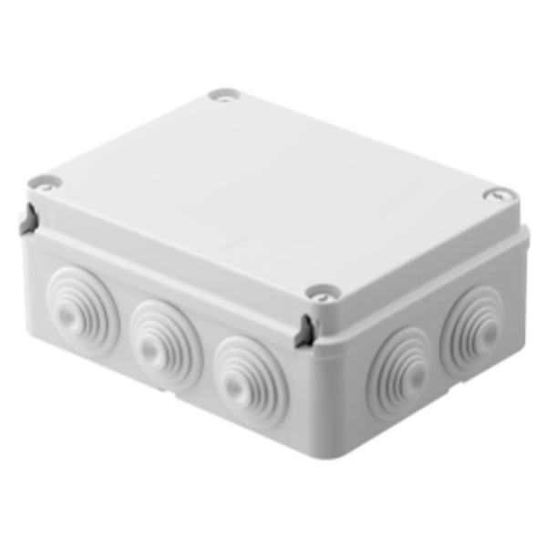 JUNCTION BOX WITH PLAIN SCREWED LID - IP55 - INTERNAL DIMENSIONS 190X140X70 - WALLS WITH CABLE GLANDS - GWT960ºC - GREY RAL 7035 image 1