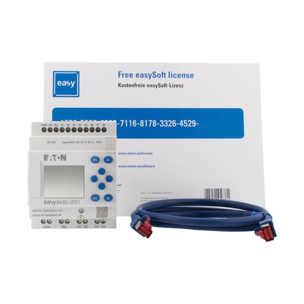Starter package consisting of EASY-E4-DC-12TC1, patch cable and software license for easySoft image 8