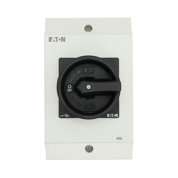 Safety switch, P1, 25 A, 3 pole, STOP function, With black rotary handle and locking ring, Lockable in position 0 with cover interlock, with warning l image 17