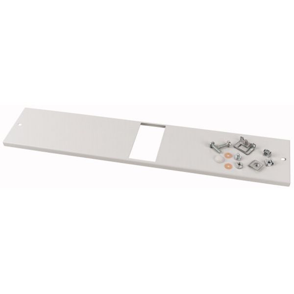Front cover, +mounting kit, for NZM1, horizontal, 3p, HxW=100x425mm, grey image 1