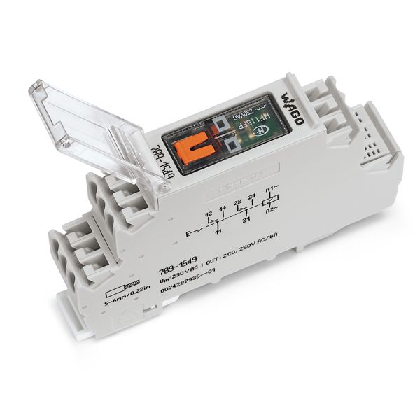 Relay module Nominal input voltage: 230 VAC 2 changeover contacts image 1