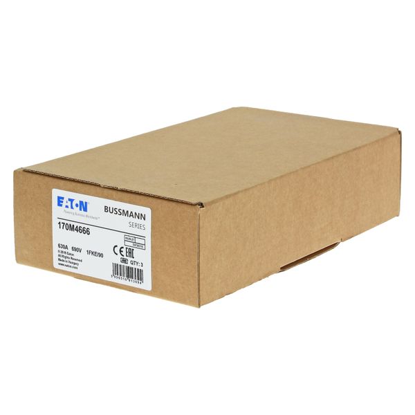 Fuse-link, high speed, 630 A, AC 690 V, size 1, 53 x 69 x 136 mm, aR, IEC, UL, single indicator image 12