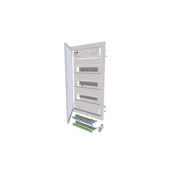 Hollow wall compact distribution board, 3-rows, super-slim sheet steel door image 1