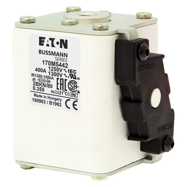 Fuse-link, high speed, 400 A, AC 1250 V, size 2, 61 x 77 x 81 mm, aR, IEC, UL, single indicator image 7