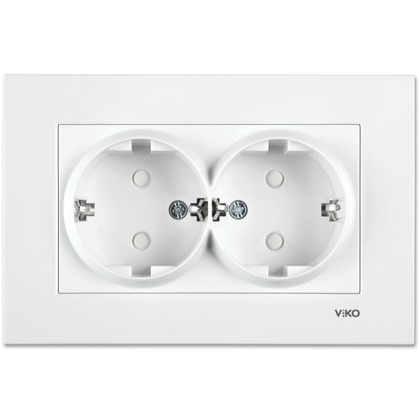 Karre White Child Protected Double Earth Socket image 1