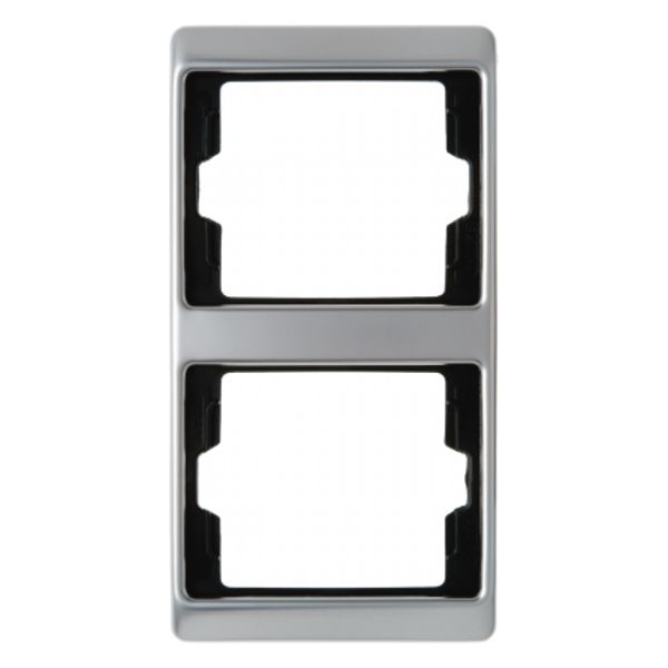 Frame 2gang vertical Arsys stainless steel image 1