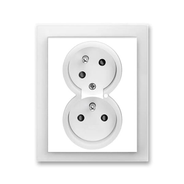 5593M-C02357 01 Double socket outlet with earthing pins, shuttered, with turned upper cavity, with surge protection image 2