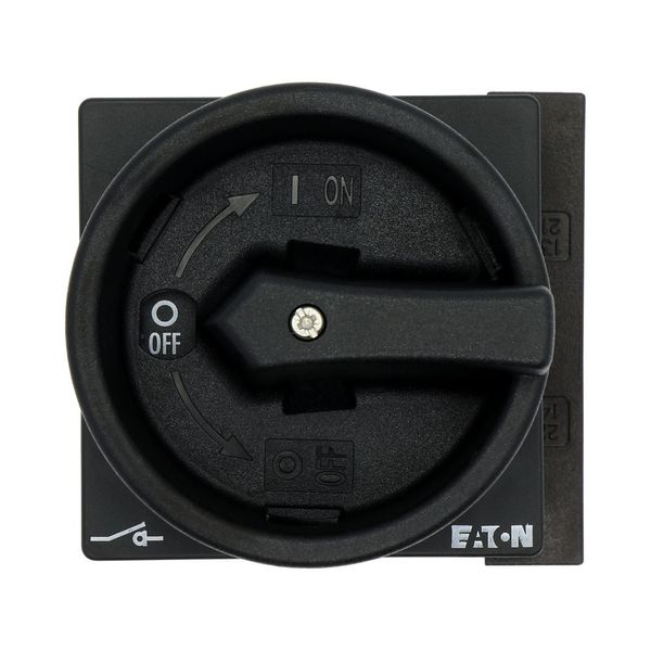 Main switch, P1, 25 A, flush mounting, 3 pole, 1 N/O, 1 N/C, STOP function, With black rotary handle and locking ring, Lockable in the 0 (Off) positio image 29