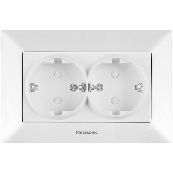 Arkedia White Child Protected Double Earth Socket image 1