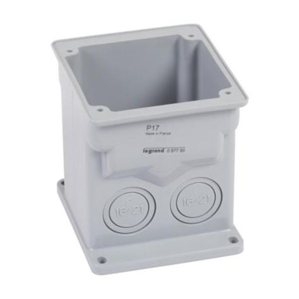 Surface mounting box for one 16 A or 32 A P17 Tempra panel mounting socket with inclined outlet image 1