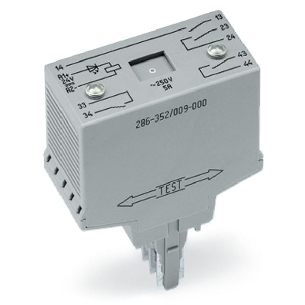 Relay module Nominal input voltage: 24 VDC 4 make contacts gray image 4