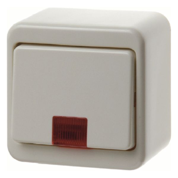 Control change-over switch surface-mtd, redlens , surface-mtd, white image 1