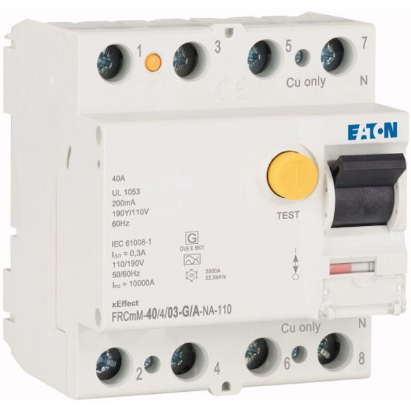 Residual current circuit breaker (RCCB), 40A, 4p, 300mA, type G/A image 5