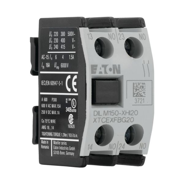 Auxiliary contact module, 2 pole, Ith= 16 A, 2 N/O, Front fixing, Screw terminals, DILM40 - DILM170 image 16
