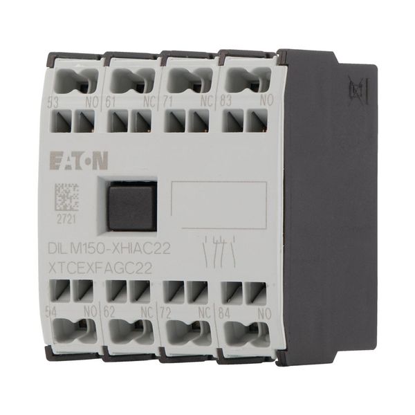 Auxiliary contact module, 4 pole, Ith= 16 A, 2 N/O, 2 NC, Front fixing, Spring-loaded terminals, DILMC40 - DILMC150, XHIA image 8