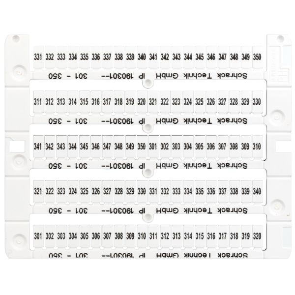 Marking tags for TB and ST - terminals, 301-350 (each 2x) image 1