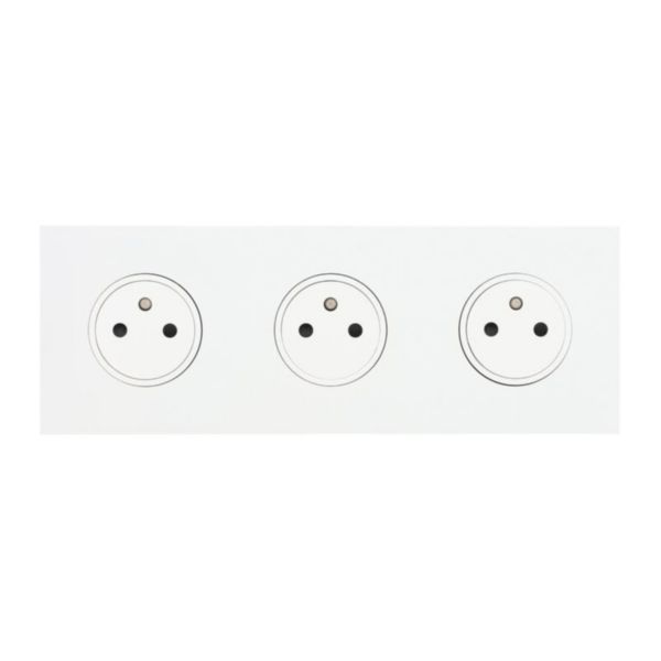 Art d'Arnould universe Epure triple socket 2P+E 16A 250V - satin white image 1