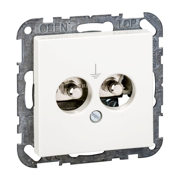 Potential equalisation socket-outlet insert, polar white, glossy, System M image 4