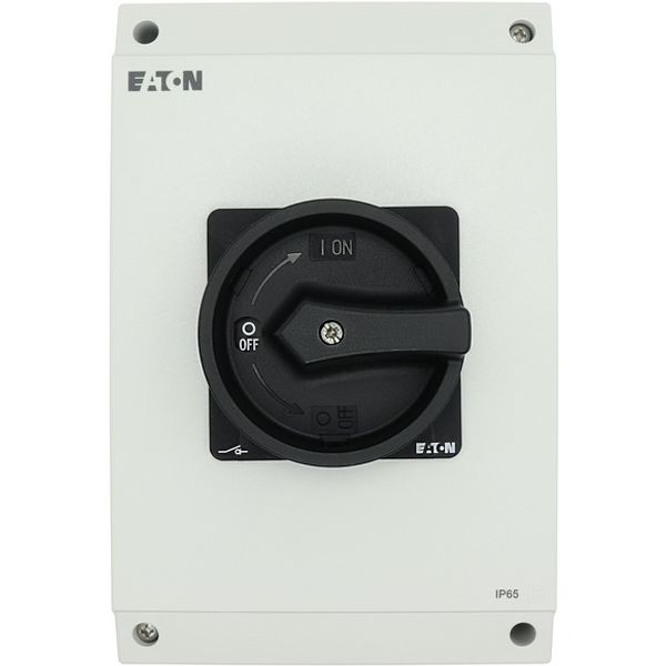 Main switch, P3, 63 A, surface mounting, 3 pole + N, STOP function, With black rotary handle and locking ring, Lockable in the 0 (Off) position image 4