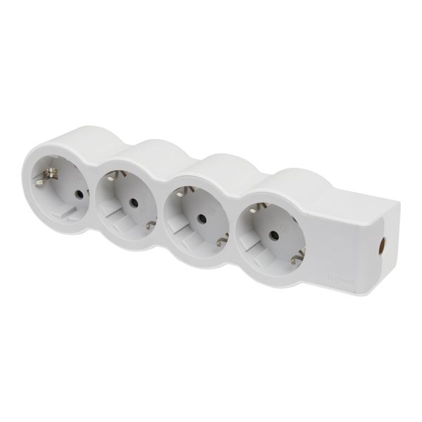 MOES STD SCH 4X2P+E WITHOUT CABLE WHITE/GREY image 2