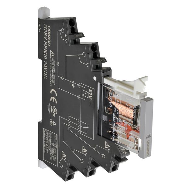 Slimline relay 6 mm incl. socket, SPDT, 6 A, Push-in terminals, 24 VAC image 2