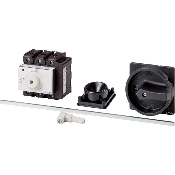 Main switch, P3, 100 A, rear mounting, 3 pole, 1 N/O, 1 N/C, STOP function, With black rotary handle and locking ring, Lockable in the 0 (Off) positio image 3