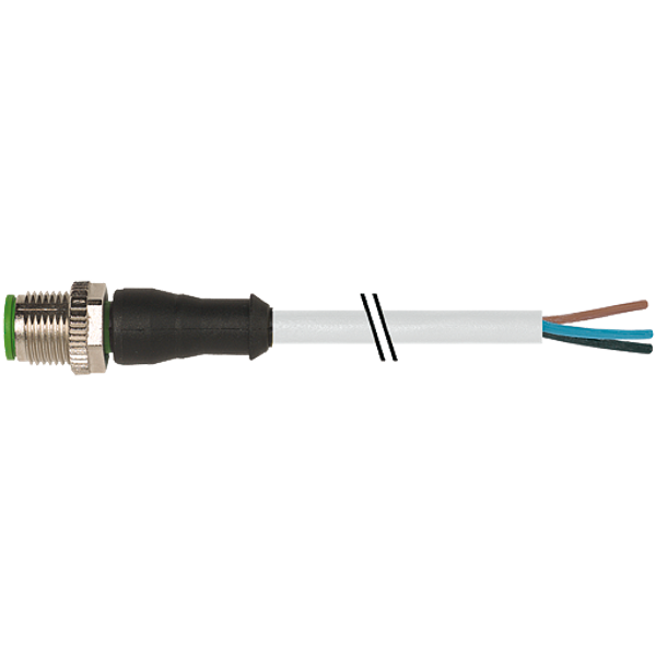 M12 male 0° A-cod. with cable PVC 3x0.34 gy UL/CSA 30m image 1