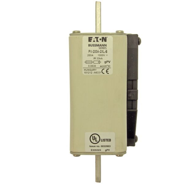 Fuse-link, high speed, 200 A, DC 1000 V, size 2, 61 x 77 x 91 mm, gPV, IEC, UL, single indicator image 2