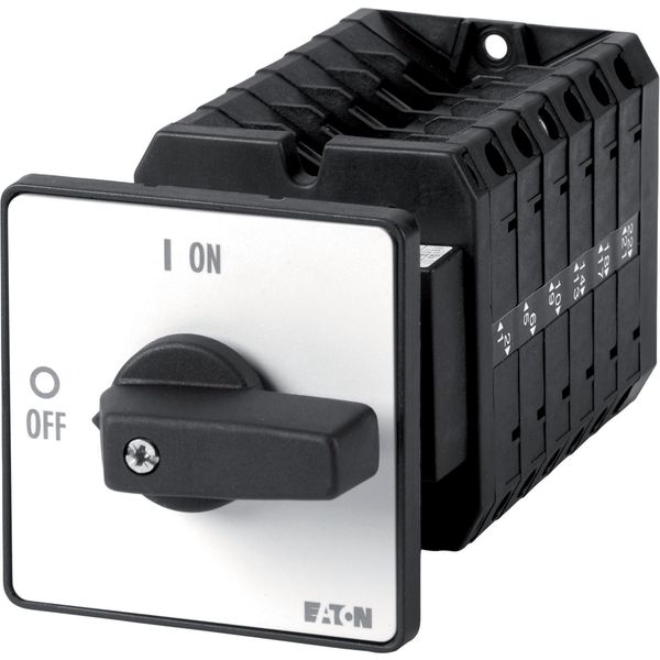 On-Off switch, T5, 100 A, rear mounting, 6 contact unit(s), 11-pole, with black thumb grip and front plate image 6