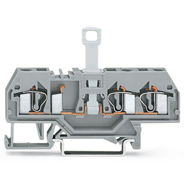 3-conductor disconnect terminal block for DIN-rail 35 x 15 and 35 x 7. image 2