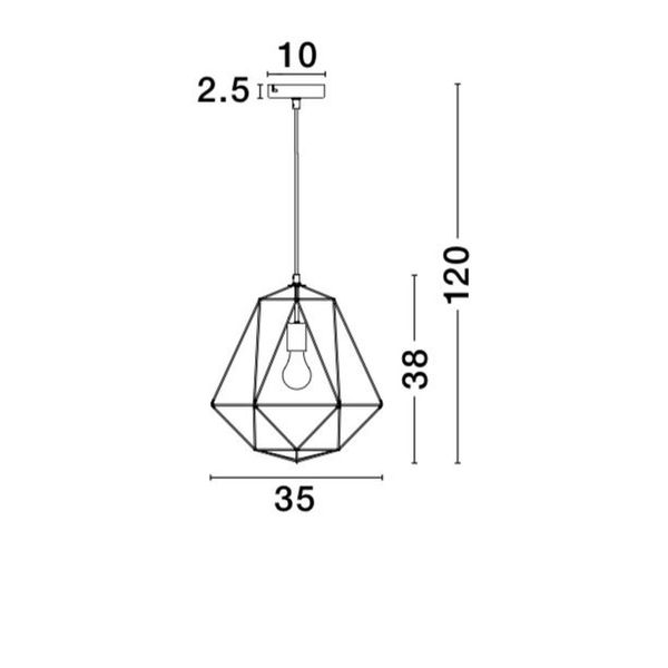 Black Metal   LED E27 1x12 Watt 230 Volt  IP20 Bulb Excluded  D: 35 H1: 38 H2: 120 cm Adjustable height image 1