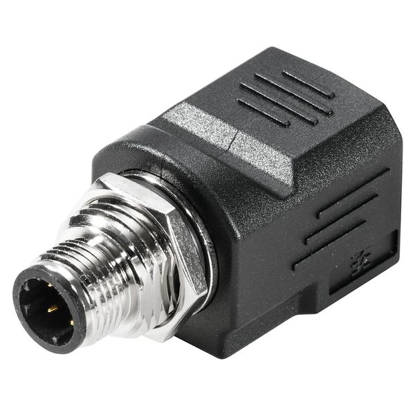 RJ45 plug adapter, IP67, Connection 1: RJ45 180°, Connection 2: M12, S image 1