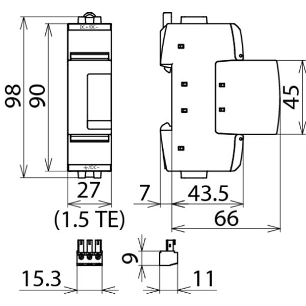 Surge arrester Type 2 DEHNguard SE DC 1-pole Uc 242V DC image 2